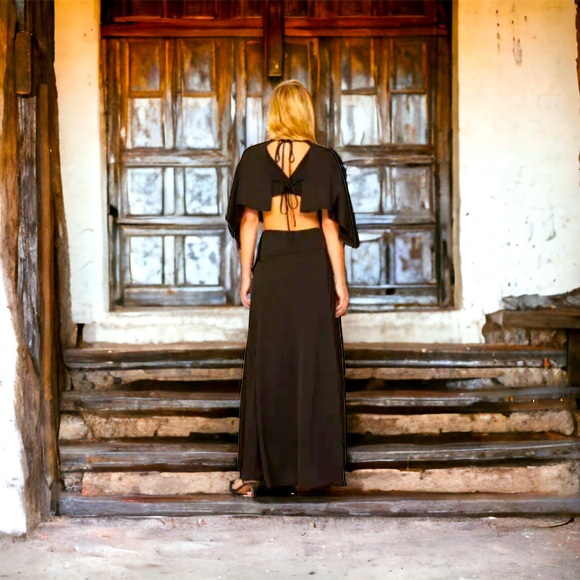 3.1 Phillip Lim Maxi Black Satin Cutout - Picture 7 of 14